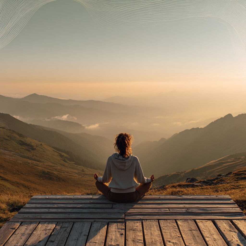 Жінка виконує йогу на природі